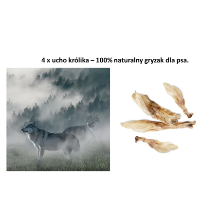 Suszone uszy królicze - 4 szt.